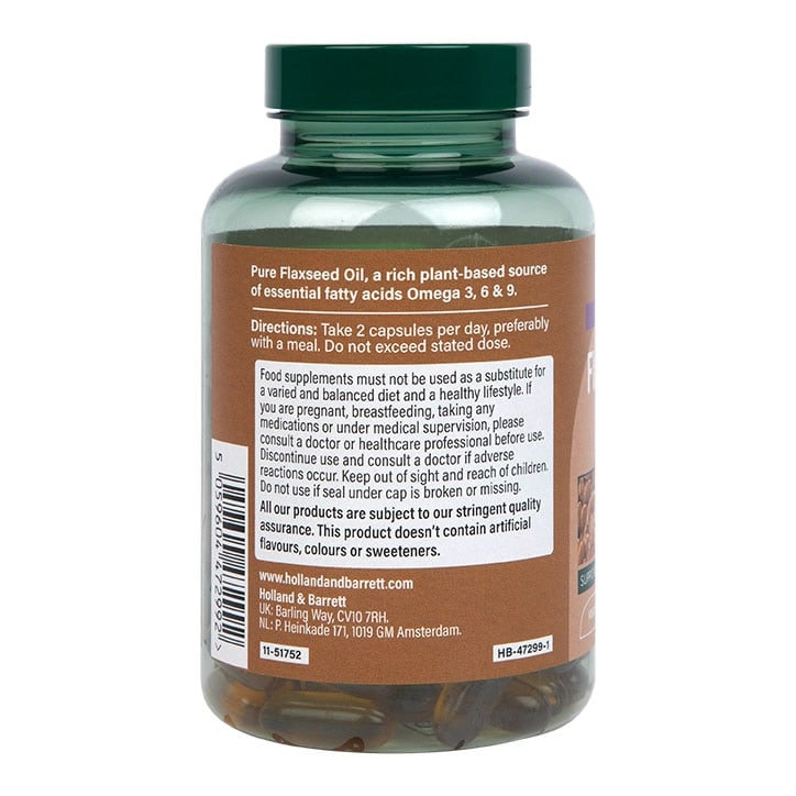 High Strength Cold Pressed | Flaxseed Oil 2000 mg - 120 капсули - Feel You