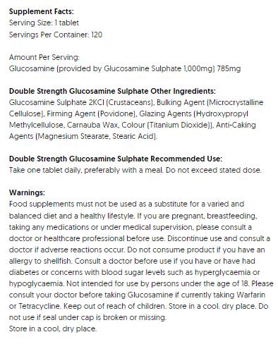 High Strength Glucosamine Sulphate 1000 mg - 120 Таблетки - Feel You