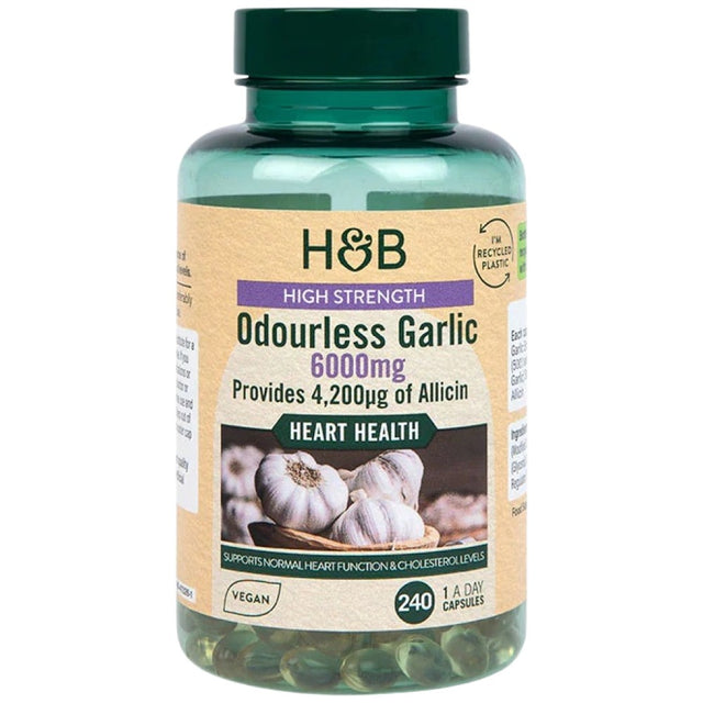 High Strength Odourless Garlic 6000 mg - 240 капсули - Feel You