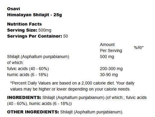 Himalayan Shilajit 500 mg | with 40-60% Fulvic Acid - 50 грама - Feel You