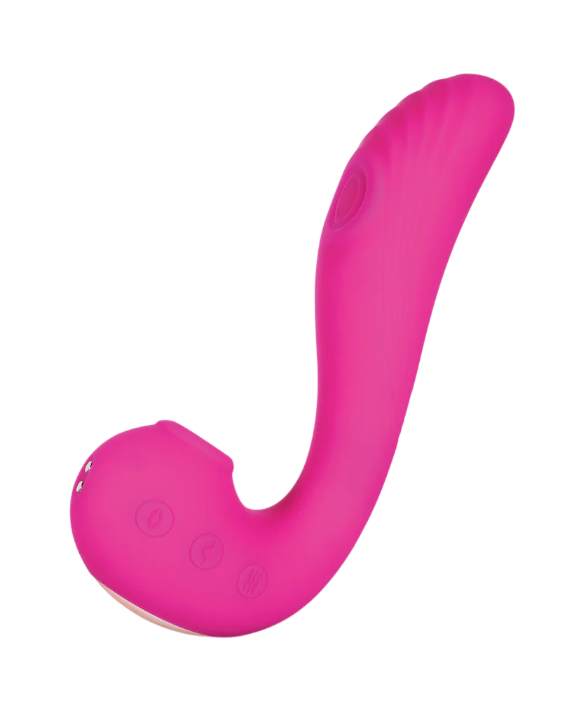 Honey Play Box, Angel, Clit Suckers, G Spot Vibrator & Clit Licking Tongue 3-In-1, 9 Vibrating + 9 Licking + 3 Sucking Modes, USB Rechargeable, Silicone+ABS, 18.00 × 13.00 × 6.50 cm, Pink - Feel You