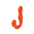 Honey Play Box, Joi Pro, Vibrator & Clit Licker 2-In-1, 360° Rotating Head & Clit Stimulator, 7 Vibration Modes & 7 Rotation Modes, Remote Control, Curved, USB Rechargeable, Silicone+ABS, 17.27 × 9.14 × 3.76 cm, Orange - Feel You
