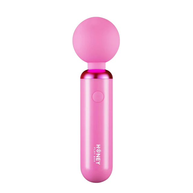 Honey Play Box, Pomi Wand, Clitoral Wand Vibrator, 10 Vibrating Modes, USB Rechargeable, Silicone+ABS, 17.60 × 4.70 × 4.70 cm, Pink - Feel You