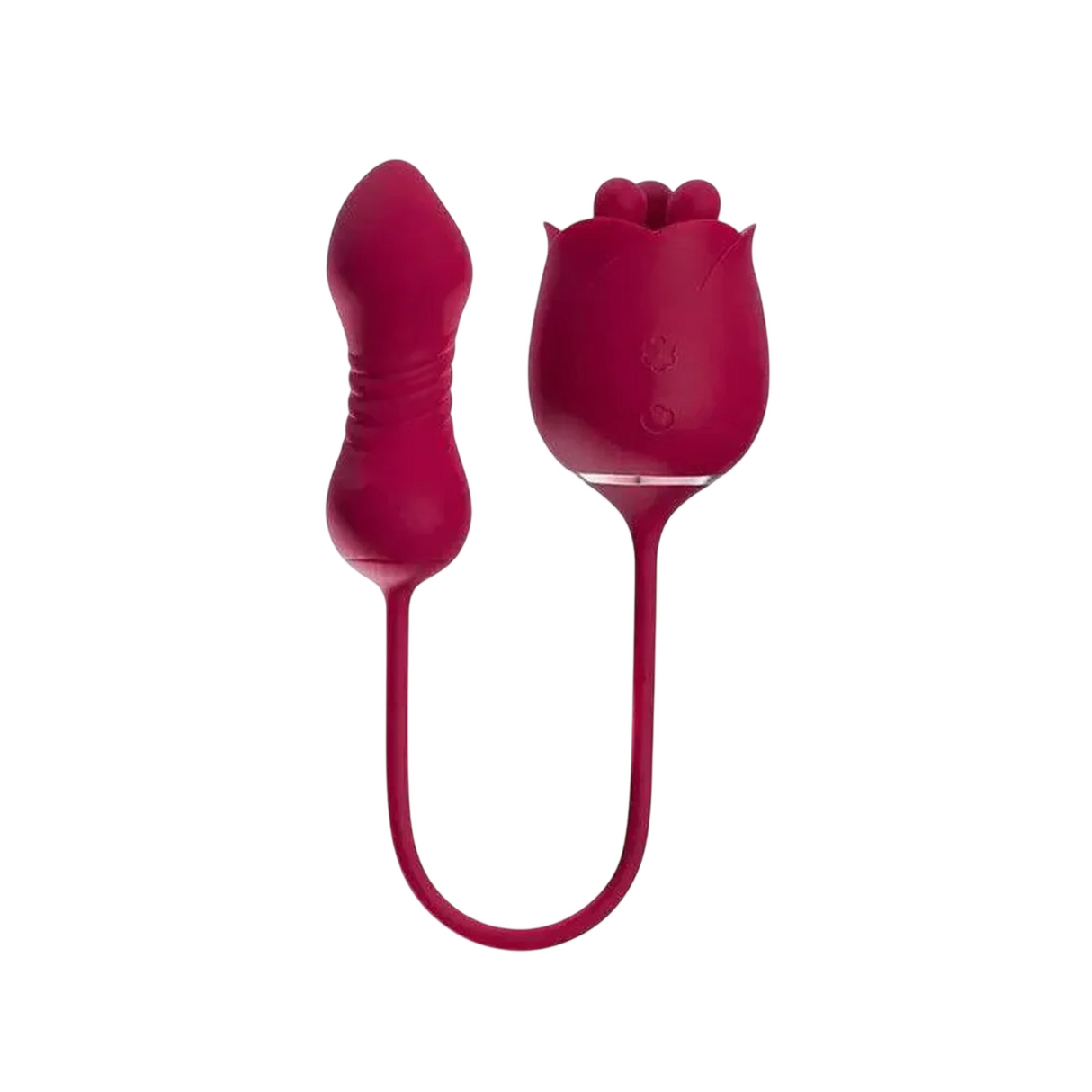 Honey Play Box, Rosa, Rotating Rose Toy & Thrusting Vibrator 2-In-1, 9 Thrusting Patterns & 9 Rotation Patterns Modes, Rose, USB Rechargeable, Silicone+ABS, 39.29 × 5.51 × 9.40 cm, Red - Feel You