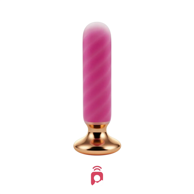 Honey Play Box, Rose Twister, Vibrating Anal Plugs, 10 Vibrating Modes, Hands-Free Remote, Curved, USB Rechargeable, ABS+Medical Silicone, 12.95 × 3.00 cm, Pink - Feel You