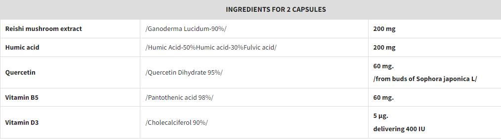 Humic Acid, Quercetin, Vitamin B5, D3 & Ganoderma Lucidum - 90 Таблетки - Feel You