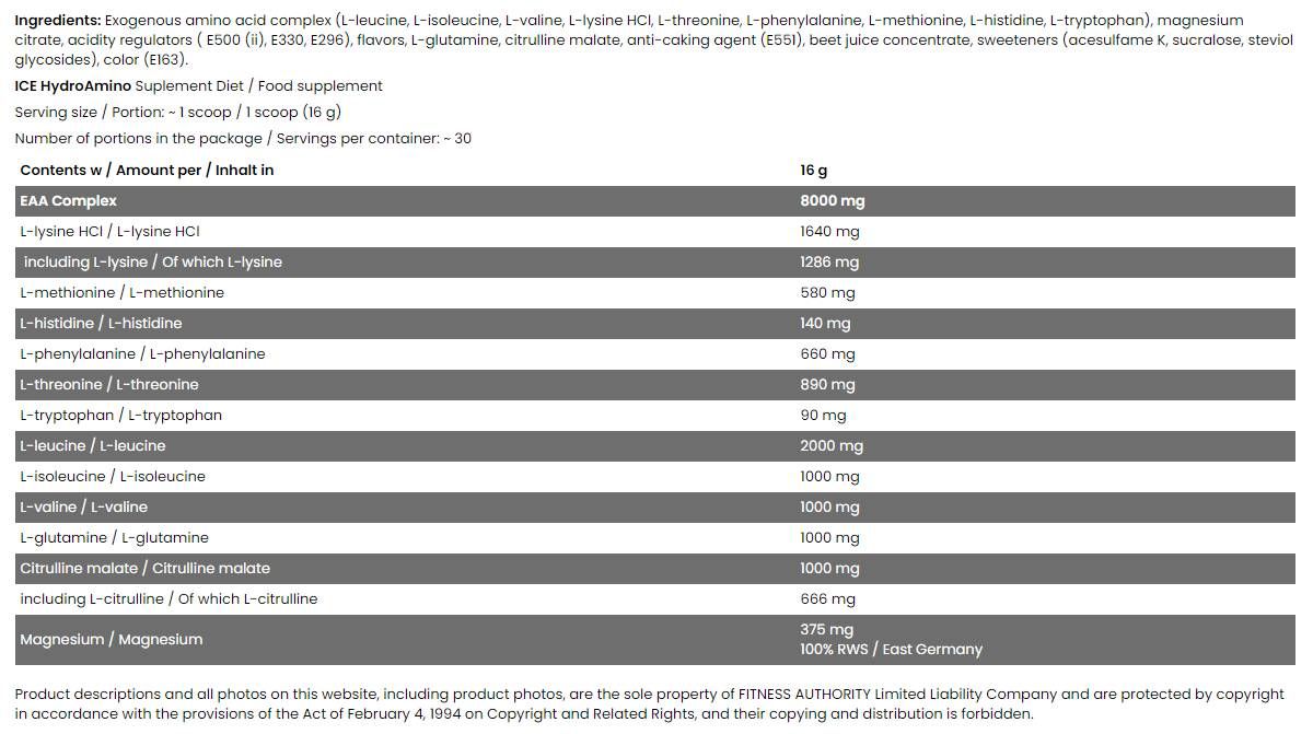 Hydro Amino / Ice Series - 480 грама - Feel You