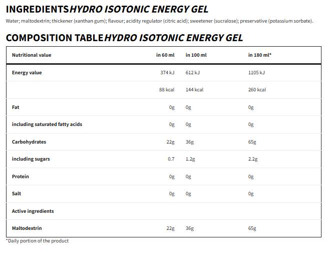Hydro Isotonic Gel | Endurance - 60 мл - Feel You