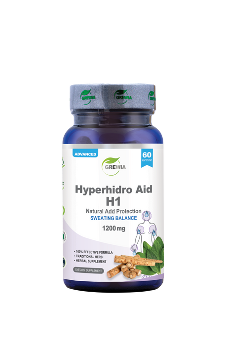 Hyperhidro Aid H1 Sweating Balance Natural Add Protection Dietary Supplement – 1200 mg, 60 Caps. - Feel You