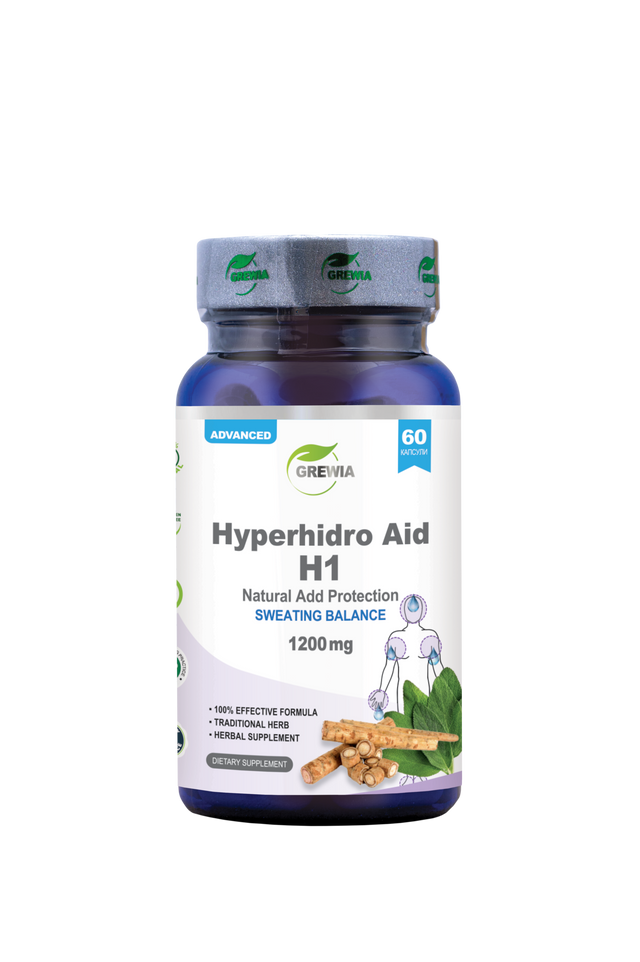 Hyperhidro Aid H1 Sweating Balance Natural Add Protection Dietary Supplement – 1200 mg, 60 Caps. - Feel You