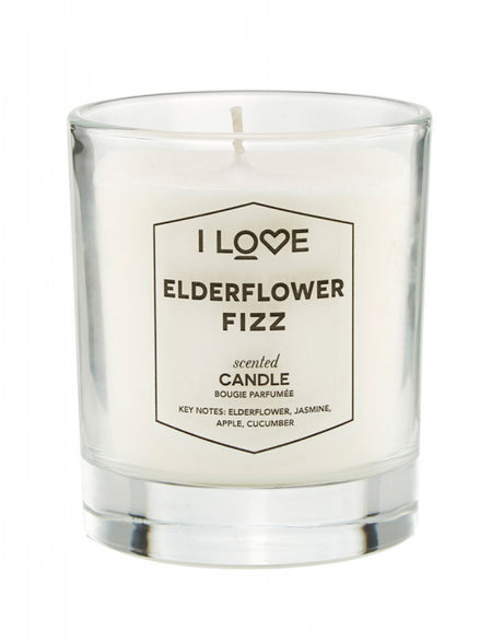 I Love, Elderflower Fizz, Raspberry, Scented Candle, 160 g - Feel You