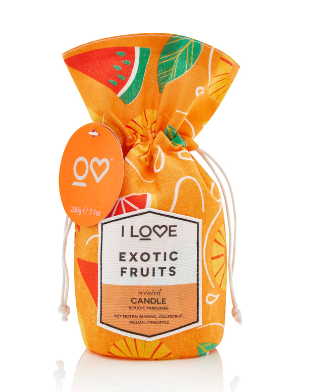 I Love, Exotic Fruits, Mango, Grapefruit, Mango, Pineapple, Scented Candle, 160 g - Feel You