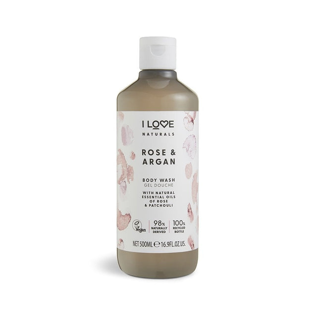 I Love, Naturals Collection, Vegan, Hydrating, Rose & Argan, Body Wash, 500 ml - Feel You