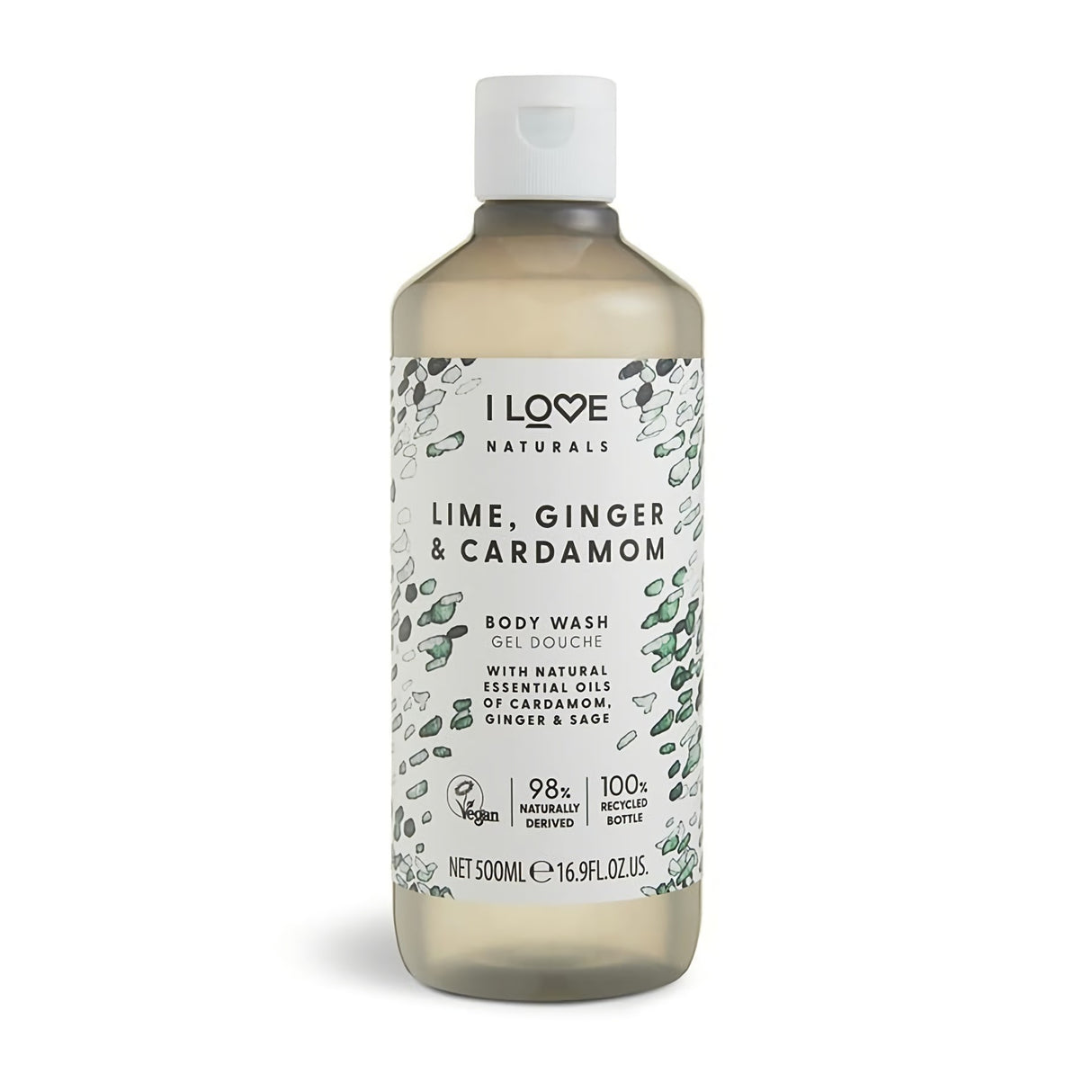 I Love, Naturals Collection, Vegan, Lime, Ginger & Cardamom, Hydrating, Shower Gel, For All Skin Types, 500 ml - Feel You