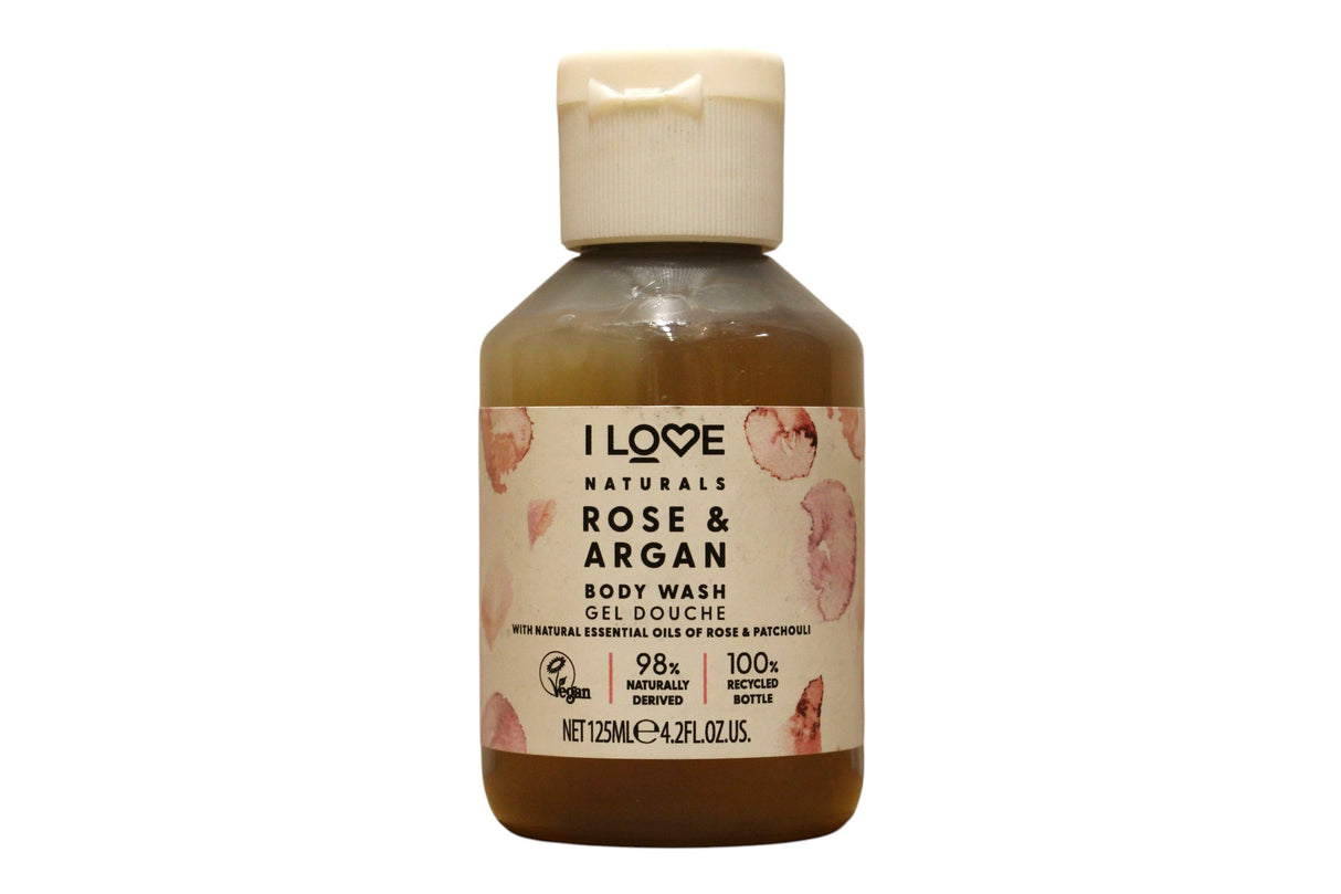 I Love, Naturals Collection, Vegan, Rose & Argan, Hydrating, Shower Gel, For All Skin Types, 125 ml - Feel You