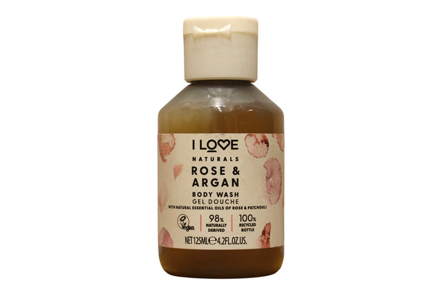 I Love, Naturals Collection, Vegan, Rose & Argan, Hydrating, Shower Gel, For All Skin Types, 125 ml - Feel You