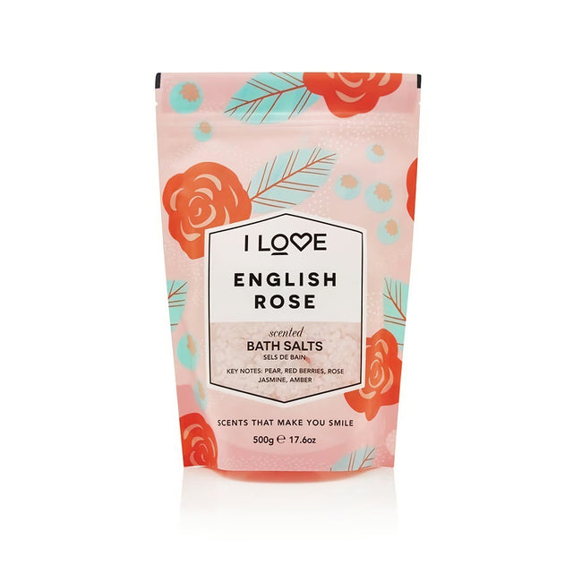I Love, Signature Collection, English Rose, Bath Salt, 500 g - Feel You