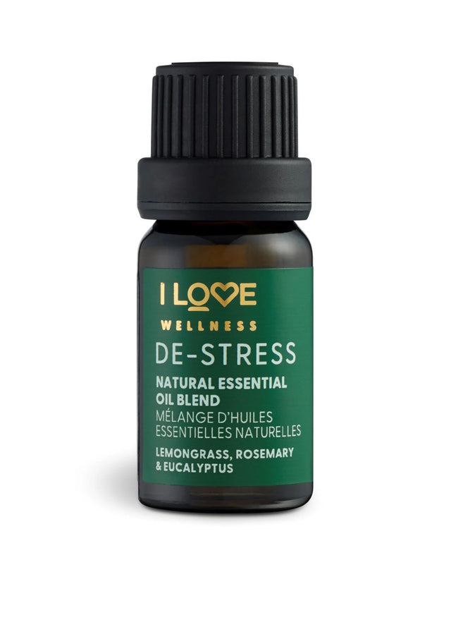 I Love, Wellness De-Stress, Lemongrass, Rosemary, Rucalyptus and Lavandin, Essential Oil, 10 ml - Feel You