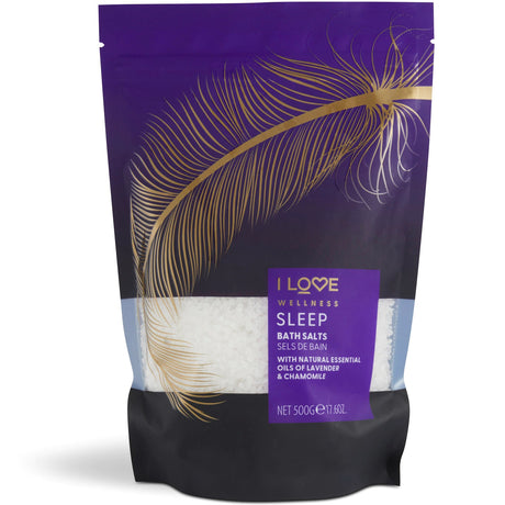 I Love, Wellness Sleep, Essential Oils, Bath Salt, 500 g - Feel You