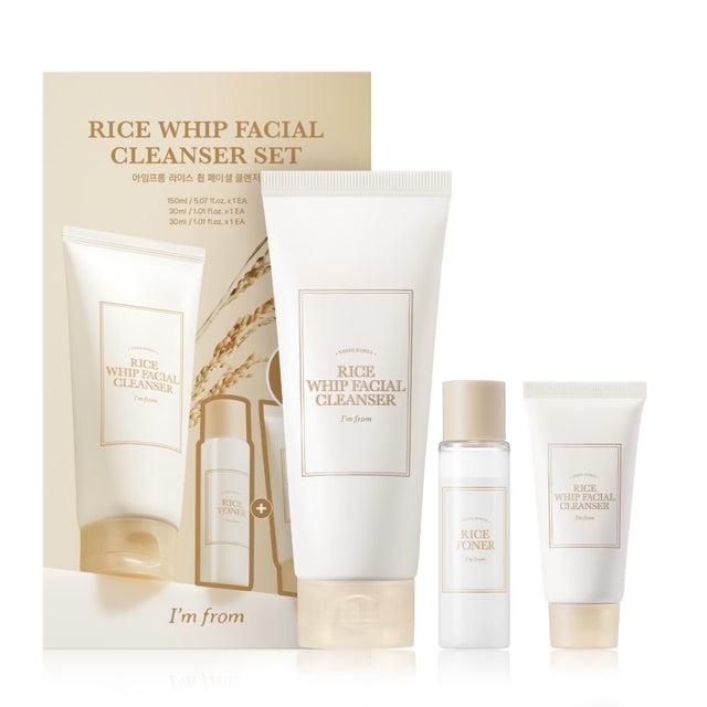 I'm From - Rice Whip Facial Cleanser Set - 1 set (3 items) - Feel You
