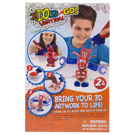 Ido3D, Go Bring Your 3D Artwork To Life, 2 Color Change Vertical Pens, Drawing Playset, Unisex, 8+ years - Feel You