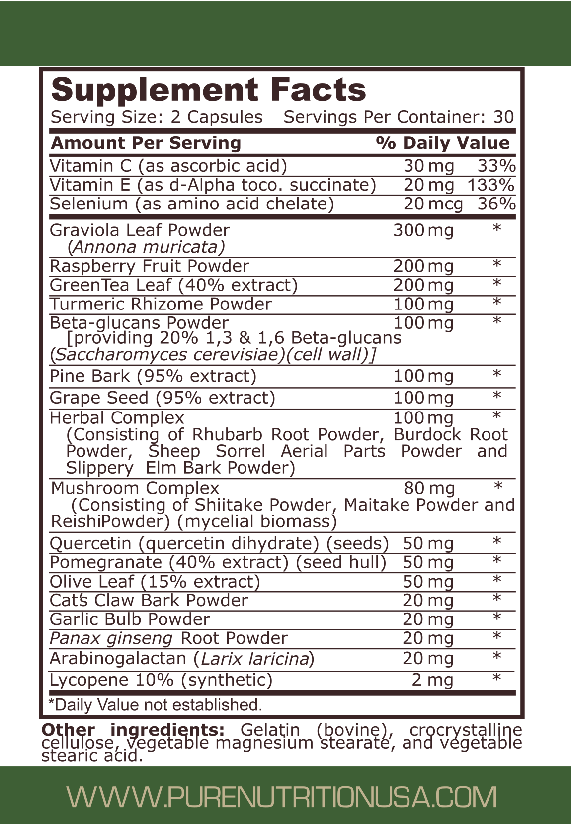 IMMUNE SUPPORT - 60 capsules