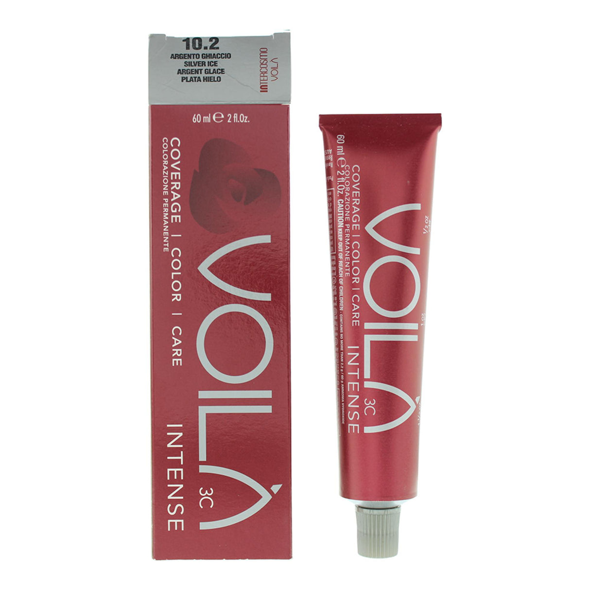 Intercosmo, Voila 3C Intense, Permanent Hair Dye, 10.2 Silver Ice, 60 ml - Feel You