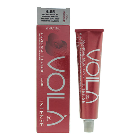 Intercosmo, Voila 3C Intense, Permanent Hair Dye, 4.55 Medium Brown Intense Mahogany, 60 ml - Feel You