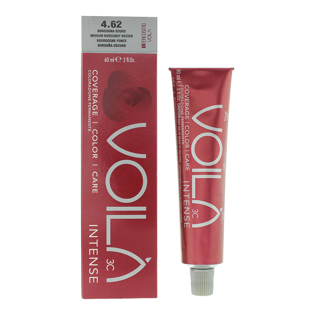 Intercosmo, Voila 3C Intense, Permanent Hair Dye, 4.62 Medium Burgundy Brown, 60 ml - Feel You
