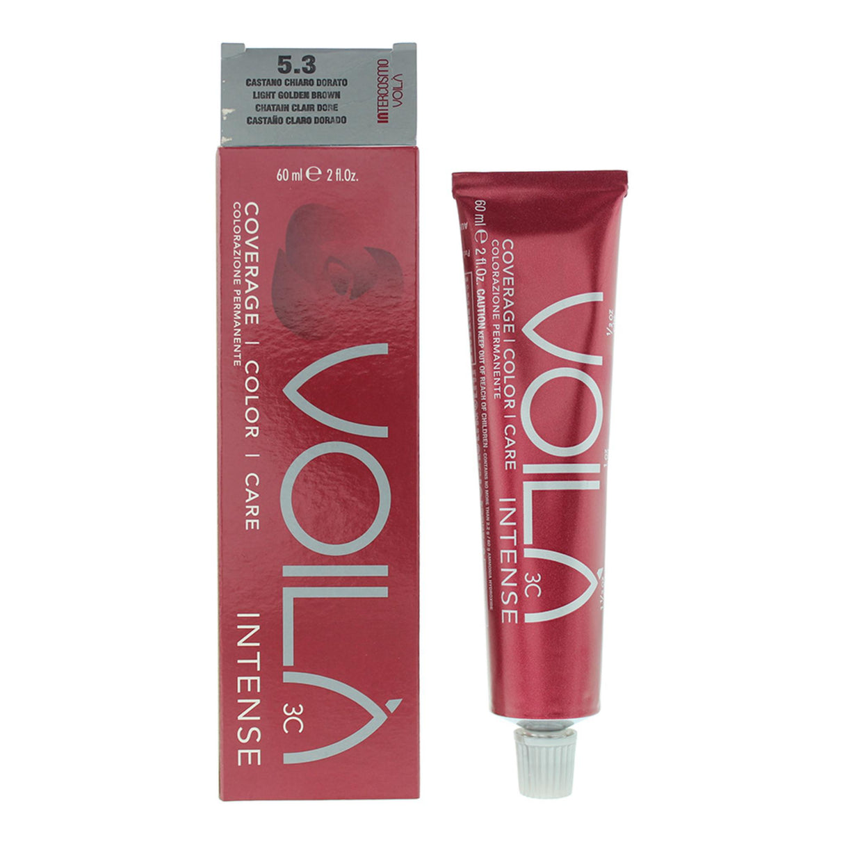 Intercosmo, Voila 3C Intense, Permanent Hair Dye, 5.3 Light Golden Brown, 60 ml - Feel You