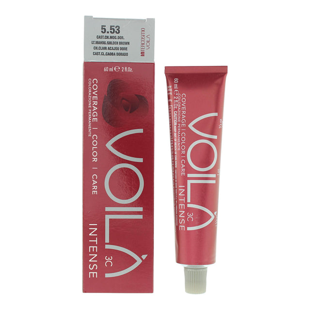 Intercosmo, Voila 3C Intense, Permanent Hair Dye, 5.53 Light Mahogany Golden Brown, 60 ml - Feel You