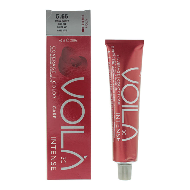 Intercosmo, Voila 3C Intense, Permanent Hair Dye, 5.66 Deep Red, 60 ml - Feel You