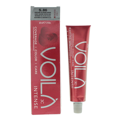 Intercosmo, Voila 3C Intense, Permanent Hair Dye, 5.86 Light Brown Toffee Red, 60 ml - Feel You