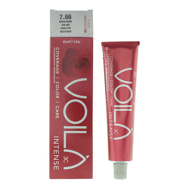 Intercosmo, Voila 3C Intense, Permanent Hair Dye, 7.66 Fire Red, 60 ml - Feel You