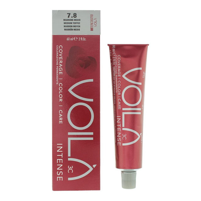 Intercosmo, Voila 3C Intense, Permanent Hair Dye, 7.8 Medium Toffee, 60 ml - Feel You