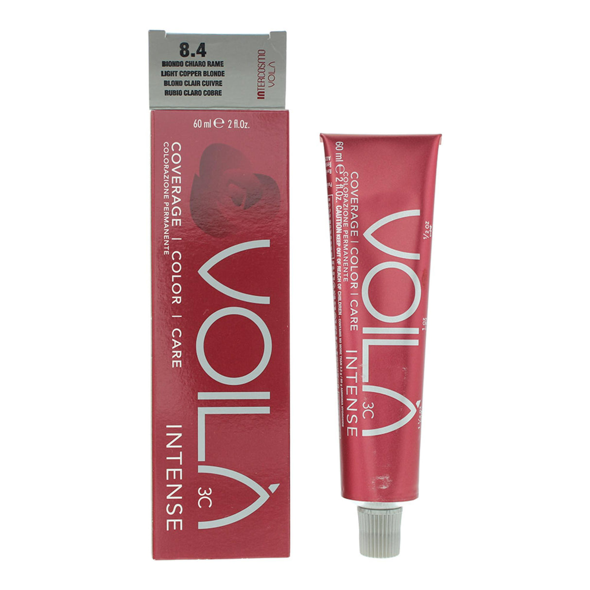 Intercosmo, Voila 3C Intense, Permanent Hair Dye, 8.4 Light Copper Blonde, 60 ml - Feel You