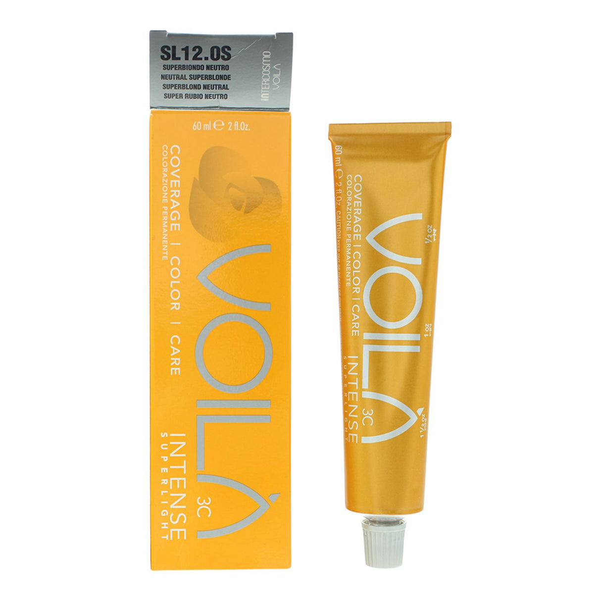 Intercosmo, Voila 3C Intense, Permanent Hair Dye, SL 12.OS Neutral Superblonde, 60 ml - Feel You