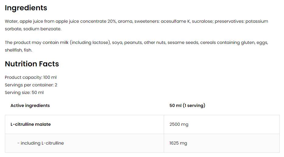 Citrulline Shot | 5000 mg L-Citrulline Malate 100 мл - Feel You