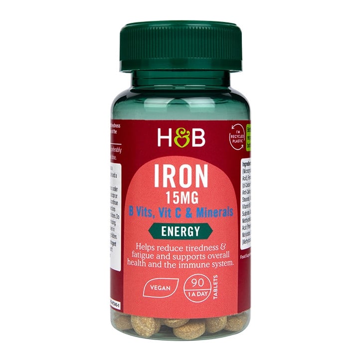 Желязо (Iron) 15 mg с витамини и минерали 90 таблетки, H&B - Feel You