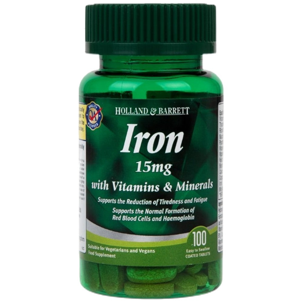 Iron 15 mg | With Vitamins and Minerals 100 капсули - Feel You