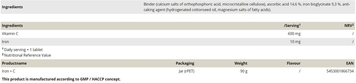 Iron + C - 120 Таблетки - Feel You