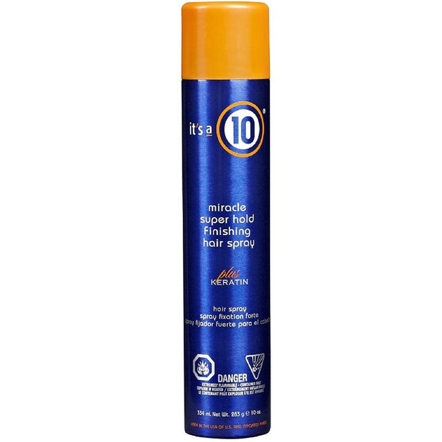 It's a 10, Miracle Super Hold Finishing Spray Plus Keratin, Hair Spray, Style, Extra Strong Hold, 334 ml - Feel You