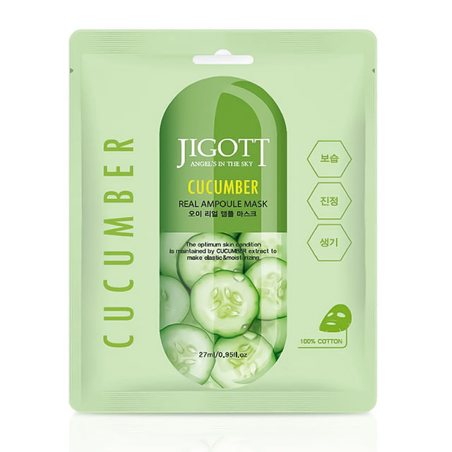 JIGOTT Cucumber Real Ampoule Mask 27 ml - Feel You