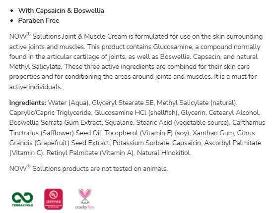 Joint & Muscle Cream | with Glucosamine, Boswellia and Capsaicin - 118 мл - Feel You