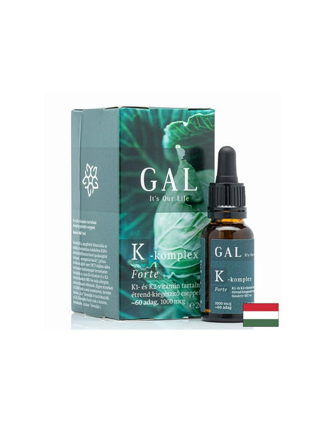 Витамин K1 900 μg + K2 100 μg K-Komplex Forte – Нормално кръвосъсирване и костна плътност, 60 дневни дози, 20 ml капки - Feel You
