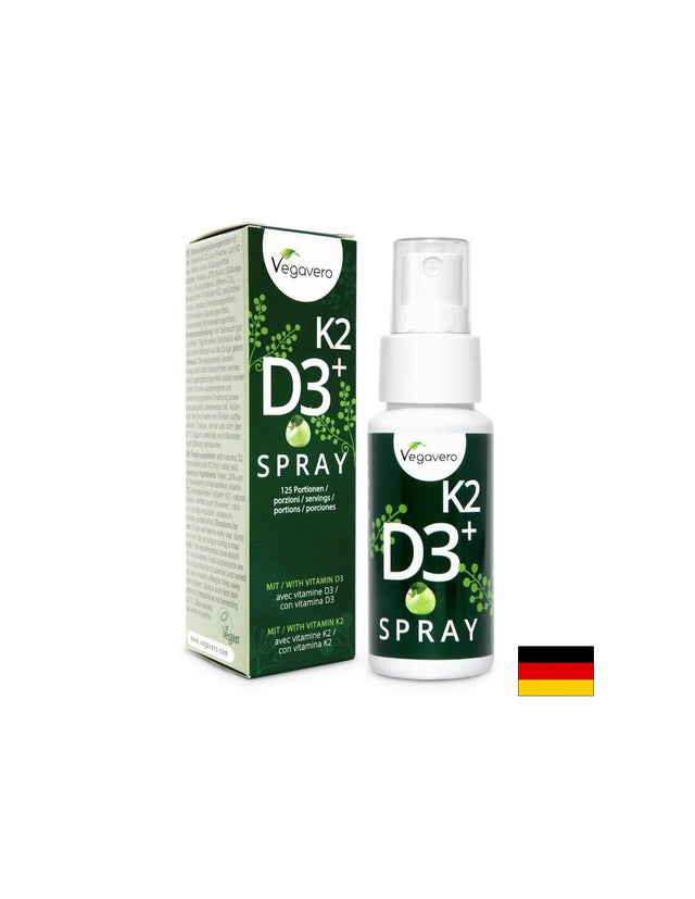 K2 + D3 Spray/ Витамин К2 + D3/ Орален спрей, 25 ml, 125 дози, 100% Vegan - Feel You