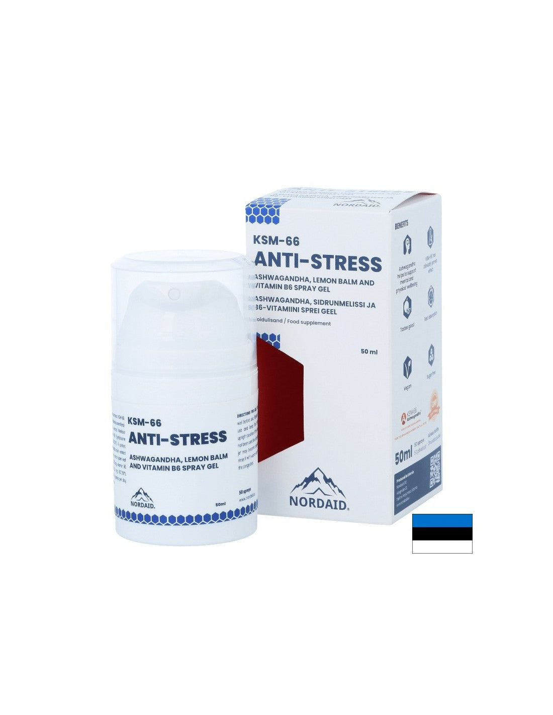 Ашваганда KSM-66, маточина и витамин В6 - При тревожност, лошо настроение и умора, Спрей-гел за уста, 50 ml - Feel You