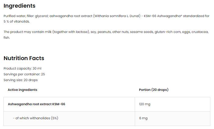 KSM-66 Ashwagandha Drops | Ashwagandha Root Extract 30 мл - Feel You