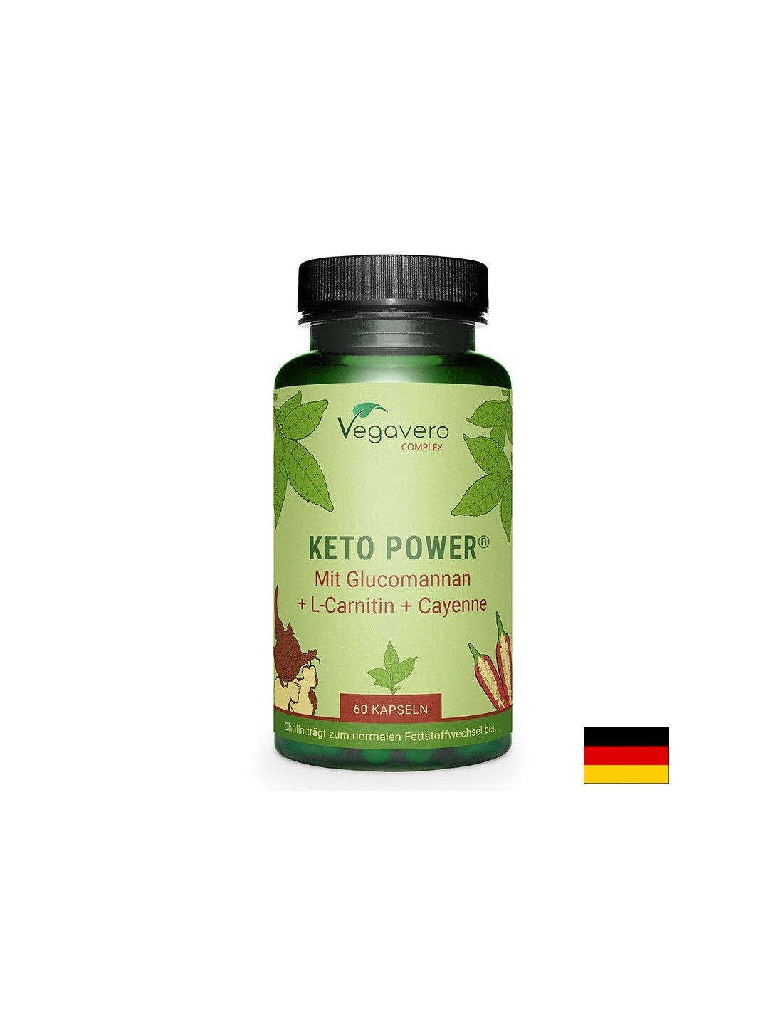 Keto Power® с глюкоманан, L-карнитин и лют червен пипер, 60 капсули - Feel You