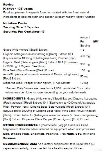 Kidney | with Astragalus & Beet Root - 135 капсули - Feel You